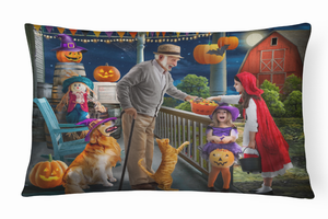 Halloween Painting Canvas Fabric Decorative Pillow - 194030389591