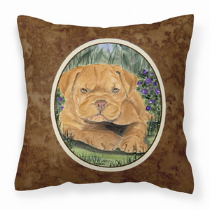 Portrait Artwork with Dog Brown Fabric Decorative Pillow - 615872502585