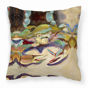 Carolines Treasures, Inc Crab Painting Fabric Decorative Pillow, 14x14 Inches, Polyester, soft, comfy