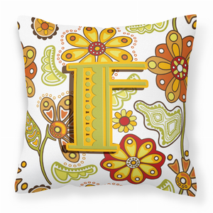 Monogram Letter Floral Fabric Decorative Pillow - 615872976034