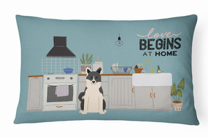 Dog Kitchen Scene Art Canvas Fabric Decorative Pillow - 194030364185
