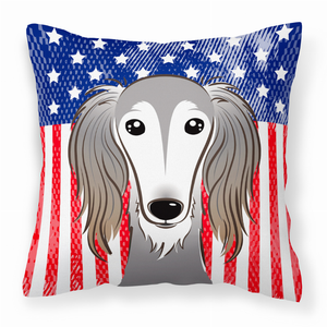 American Flag and Dog Fabric Decorative Pillow - 638508245250