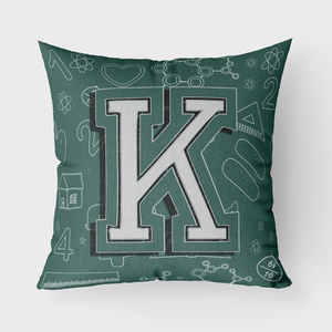 Carolines Treasures, Inc Back to School Initial Fabric Decorative Pillow, Fabric Material, 18 x 18 Inches, Bright Durable