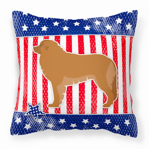 USA Patriotic With Dog Fabric Decorative Pillow - 638508514417