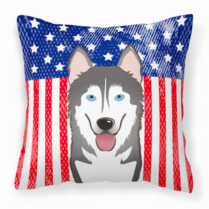 Carolines Treasures USA Design with Dog Fabric Pillow, 14x14 Inches, Cozy Home Accent