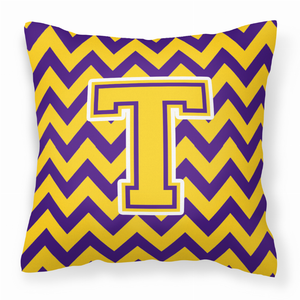 Carolines Treasures, Inc Monogram Letter Chevron Fabric Decorative Pillow, 14 Inch 