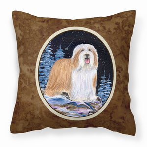 Starry Night Design with Dog Picture Fabric Decorative Pillow - 615872504770