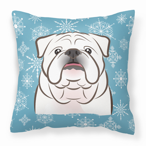 Winter Snowflake Dog Face Design Fabric Decorative Pillow - 638508110640