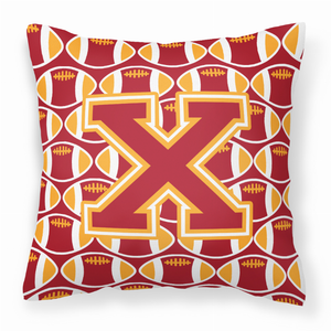 Monogram Letter Football Fabric Decorative Pillow - 638508323576