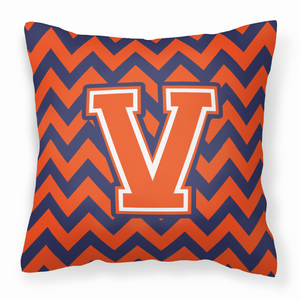 Monogram Letter Chevron Fabric Decorative Pillow - 638508316653