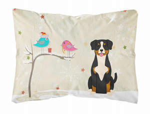 Carolines Treasures Christmas Presents Between Friends Dog Art Canvas Decorative Pillow, 12x16 Inches, Soft Fabric Cushion