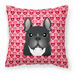 Dog With XOXO Hearts Fabric Decorative Pillow - 638508676795