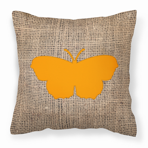Butterfly Burlap Fabric Decorative Pillow - 615872543762