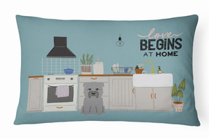 Dog Kitchen Scene Art Canvas Fabric Decorative Pillow - 194030364482