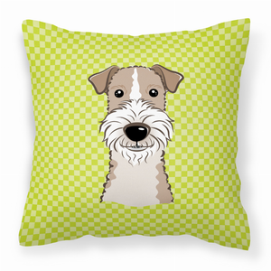 Caroline's Treasures Dog Face Checkerboard Design Fabric Decorative Pillow, 14x14 Inches, Polyester, colorful and comfy