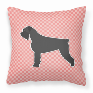 Dog Profile Checkerboard Design Fabric Decorative Pillow - 638508511560