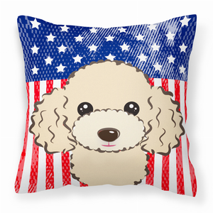 American Flag and Dog Fabric Decorative Pillow - 638508245540