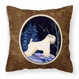 Starry Night Design with Dog Picture Fabric Decorative Pillow - 615872504282