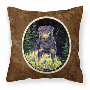 Starry Night Design with Dog Picture Fabric Decorative Pillow - 615872504985