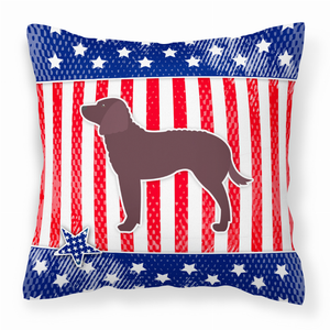USA Patriotic With Dog Fabric Decorative Pillow - 638508513847