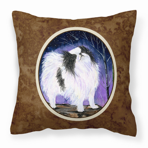 Carolines Treasures Portrait Artwork with Dog Brown Fabric Decorative Pillow, 14x14 Inches, festive playful