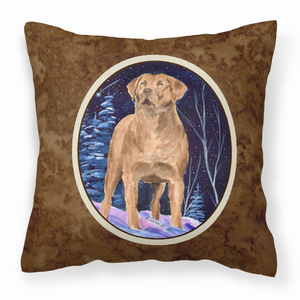 Starry Night Design with Dog Picture Fabric Decorative Pillow - 615872504015