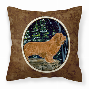 Caroline's Treasures Portrait Artwork with Dog Brown Fabric Decorative Pillow, Brown, 14x14 Inches Soft Dog Fabric Pillow