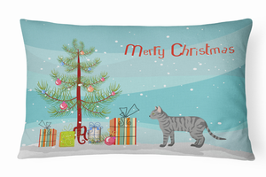 Cat Art/Merry Christmas Canvas Fabric Decorative Pillow - 194030397336