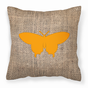 Butterfly Burlap Fabric Decorative Pillow - 615872543694