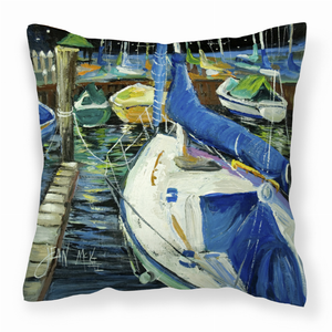 Sailboats Painting Fabric Decorative Pillow - 615872962433