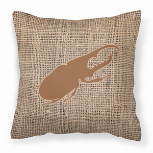 Insects Burlap Fabric Decorative Pillow - 615872541652