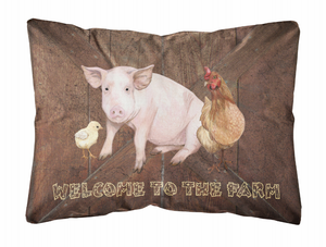 Carolines Treasures Welcome Canvas Fabric Decorative Pillow, 12x16 Inches, Decorative Home Accent