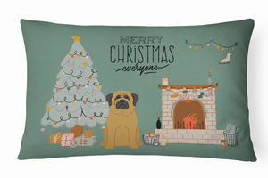 Christmas Everyone Dog Art Canvas Fabric Decorative Pillow - 194030362662