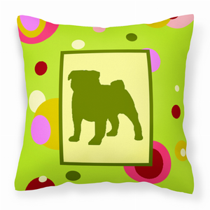 Green Fabric Decorative Pillow with Dog Silhouette - 615872498987