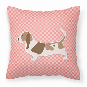 Dog Profile Checkerboard Design Fabric Decorative Pillow - 638508510853