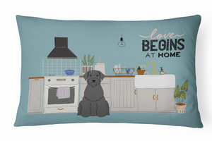 Dog Kitchen Scene Art Canvas Fabric Decorative Pillow - 194030364550