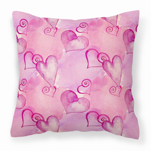 Watercolor Heart Shape/Love Themed  Fabric Decorative Pillow - 638508888228