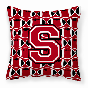 Monogram Letter Football Fabric Decorative Pillow - 638508324306