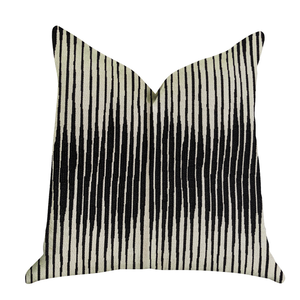 Plutus Black Crystal Luxury Throw Pillow in Black and Beige Tones - 641753667906