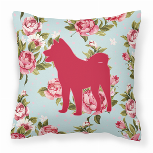 Dog Silhouette Shabby Chic Roses Fabric Decorative Pillow - 615872546879