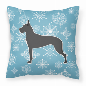 Winter Snowflake Dog Profile Art Fabric Decorative Pillow - 638508510587