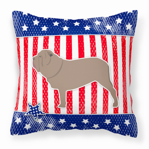 USA Patriotic With Dog Fabric Decorative Pillow - 638508514486