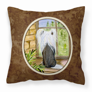 Portrait Artwork with Dog Brown Fabric Decorative Pillow - 615872502745