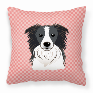 Dog Face Checkerboard Design Fabric Decorative Pillow - 615872896066