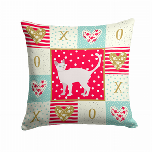 Cat Print Love Fabric Decorative Pillow - 194030151617