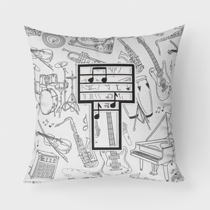 Letter Musical Note Letters Fabric Decorative Pillow - 615872981090