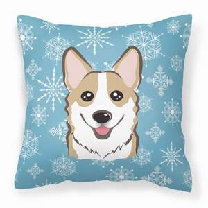 Winter Snowflake Dog Face Design Fabric Decorative Pillow - 638508110978