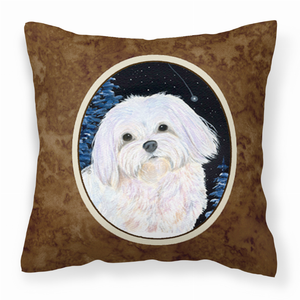 Starry Night Design with Dog Picture Fabric Decorative Pillow - 615872504855