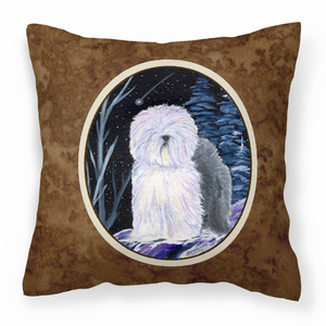 Starry Night Design with Dog Picture Fabric Decorative Pillow - 615872504473