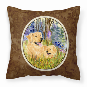 Portrait Artwork with Dog Brown Fabric Decorative Pillow - 615872502523